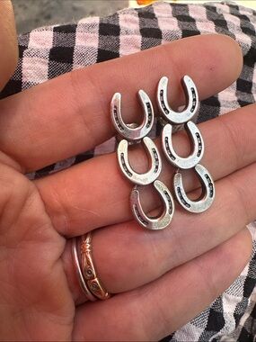 Sterling Silver Triple Horseshoe Drop Earrings